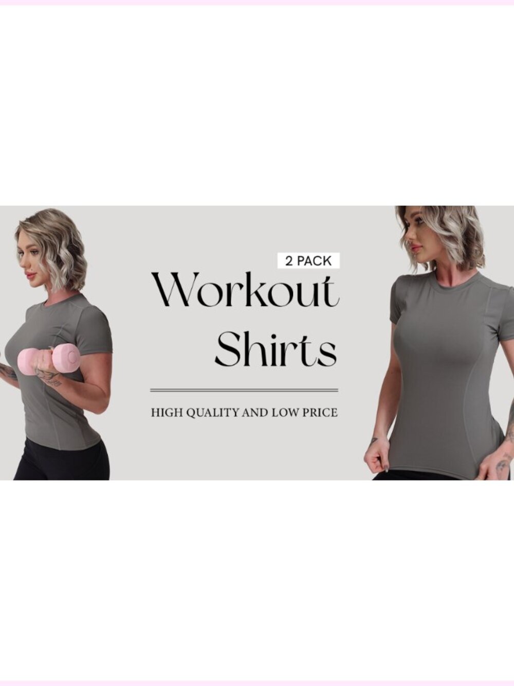 2 Pack Women Compression Yoga Gym T-Shirt Athletic Workout Top - Picture 5 of 6